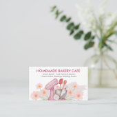 ベーカリーカスタマイズ可能なカフェケーキメーカーピンク 名刺 (スタンド正面)
