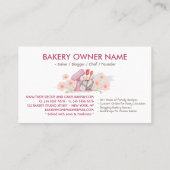 ベーカリーカスタマイズ可能なカフェケーキメーカーピンク 名刺 (裏面)