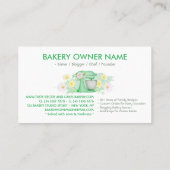 ベーカリーカスタマイズ可能なカフェケーキメーカーフローラグリーン 名刺 (裏面)