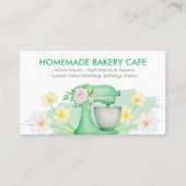 ベーカリーカスタマイズ可能なカフェケーキメーカーフローラグリーン 名刺 (正面)