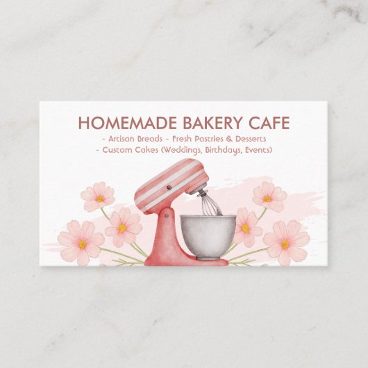 ベーカリーカスタマイズ可能なカフェケーキメーカー花 名刺 (正面)