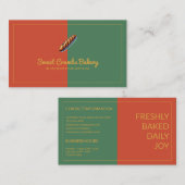 ベーカリーカスタムテラコッタグリーンマスタードイエロー 名刺 (正面/裏面)