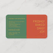 ベーカリーカスタムテラコッタグリーンマスタードイエロー 名刺 (裏面)