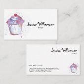 ベーカリーカスタムビジネスかわいいカップケーキ 名刺 (正面/裏面)