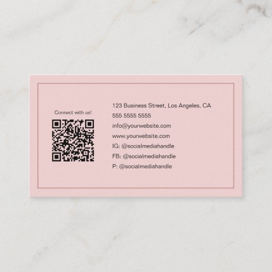 ベーカリーカスタムフォトQRコードピミニマルンク 名刺 (裏面)