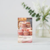 ベーカリーカスタムフォトQRコードピンク 名刺 (スタンド正面)