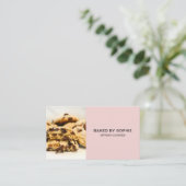 ベーカリーカスタムフォトQRコードピンク 名刺 (スタンド正面)