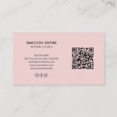 ベーカリーカスタムフォトQRコードピンク 名刺 (裏面)