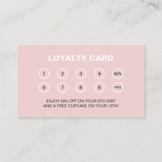 ベーカリーカスタムモノグラムのロゴビジネス報酬 ロイヤリティカード (裏面)