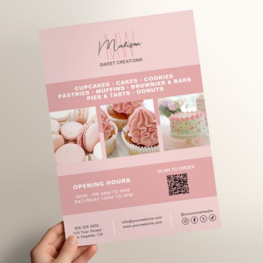 ベーカリーカスタムモノグラムロゴビジネスマーケティング チラシ