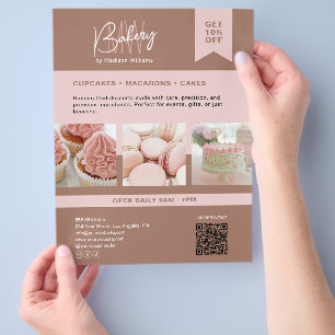 ベーカリーカスタムモノグラムロゴフライヤー チラシ