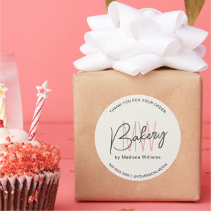 ベーカリーカスタムモノグラムロゴ ラウンドシール