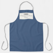 ベーカリーカスタム名ブルー男性版シェフまたはスタッフ エプロン (正面)