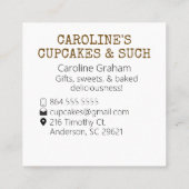 ベーカリーカスタム名刺2 スクエア名刺 (裏面)