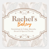 ベーカリーカスタム編集可能ラベルステッカー スクエアシール (正面)