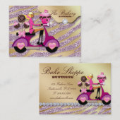 ベーカリーカップケーキケーキポップグリッターチョコレート 名刺 (正面/裏面)