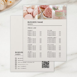 ベーカリーカップケーキショップの価格表 チラシ