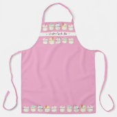 ベーカリーカップケーキショップ水彩ピンクスプレイスメント エプロン (正面)