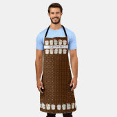 ベーカリーカップケーキショップ水彩フローラスプリンク エプロン (着用した状態)