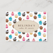 ベーカリーカップケーキスイーツベーキングQRコードソーシャルメディア 名刺 (正面)
