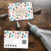 ベーカリーカップケーキスイーツベーキングQRコードソーシャルメディア 名刺