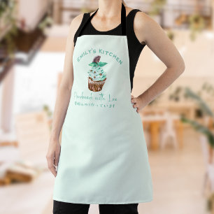 ベーカリーカップケーキチョコレートミントグリーンベーキング エプロン