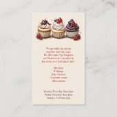 ベーカリーカップケーキビジネスカード 名刺 (裏面)