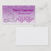 ベーカリーカップケーキビジネスロイヤリティパンチカード ロイヤリティカード (正面/裏面)