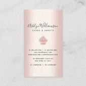 ベーカリーカップケーキペストリーシェフバラ金ゴールドグリッタードリップ 名刺 (裏面)