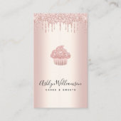 ベーカリーカップケーキペストリーシェフバラ金ゴールドグリッタードリップ 名刺 (正面)