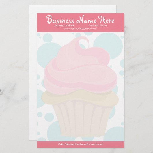 ベーカリーカップケーキ置き 便箋 (正面/裏面)