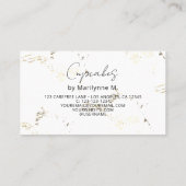 ベーカリーカップケーキ金ゴールドピンクフローラ 名刺 (裏面)