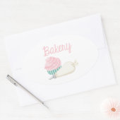 ベーカリーカップケーキ 楕円形シール (封筒)