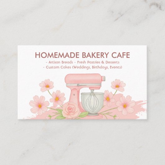 ベーカリーカフェケーキメーカー自家製フードロゴ 名刺 (正面)