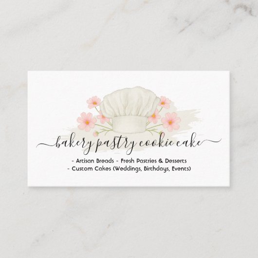 ベーカリーカフェケーキ自家製フードロゴサイン 名刺 (正面)