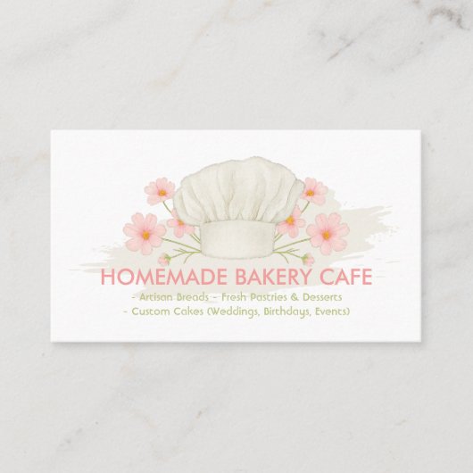 ベーカリーカフェケーキ自家製フードロゴ 名刺 (正面)