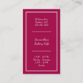 ベーカリーカフェコーヒーショップ 名刺 (裏面)