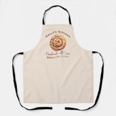 ベーカリーカフェシナモン転がパン水素朴色 エプロン (正面)