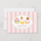 ベーカリーカフェレトロスイートカップケーキかわいいギフトカード (正面)