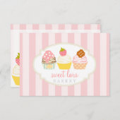 ベーカリーカフェレトロスイートカップケーキかわいいギフトカード (正面/裏面)