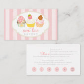 ベーカリーカフェレトロスイートカップケーキキュートロイヤリティカード ロイヤリティカード (正面/裏面)