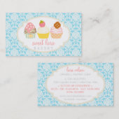 ベーカリーカフェレトロスウィートカップケーズキュートブティック 名刺 (正面/裏面)