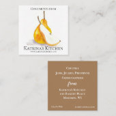 ベーカリーキッチン調味新鮮なフルーツナシ菓子 スクエア名刺 (正面/裏面)