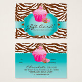 ベーカリーギフトカード証明書チョコレートカップケーキ (正面&裏面)