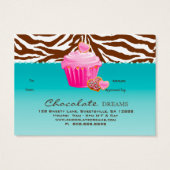 ベーカリーギフトカード証明書チョコレートカップケーキ (裏面)
