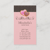 ベーカリークッキーキュートダマスク渦ピンクブラウン 名刺 (裏面)