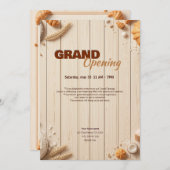 ベーカリーグランドオープニング招待状テンプレート シーズンカード (正面/裏面)