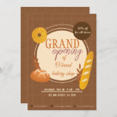 ベーカリーグランドオープニング招待⭐⭐⭐⭐⭐(8.13k) 招待状 (正面/裏面)