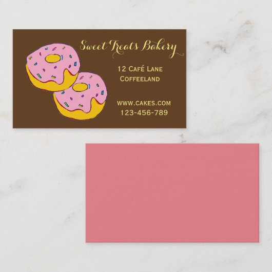ベーカリーケーキかわいいアイシングドーナツ 名刺 (正面/裏面)