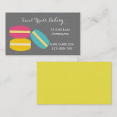 ベーカリーケーキかわいいマカロンフランスのスタイル 名刺 (正面/裏面)